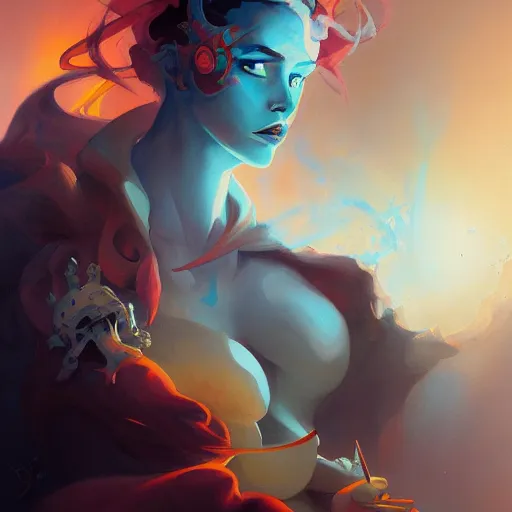 Prompt: A painting in the style of Peter Mohrbacher