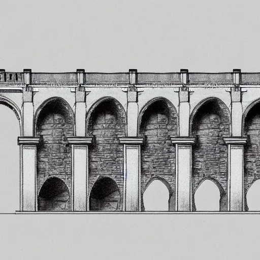 Image similar to front view 2 d projection of the aqueduct sketch