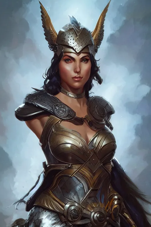 Image similar to amazon valkyrie athena, d & d, fantasy, portrait, highly detailed, headshot, digital painting, trending on artstation, concept art, sharp focus, illustration, art by artgerm and greg rutkowski and magali villeneuve