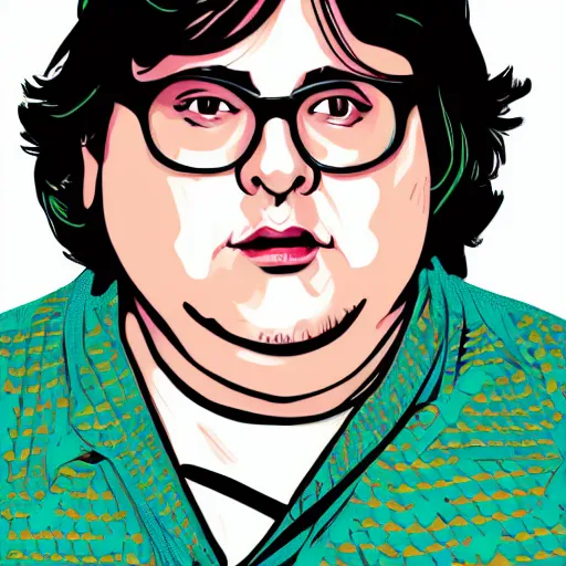 Image similar to andy milonakis & clark duke hybrid, vector, svg sticker art