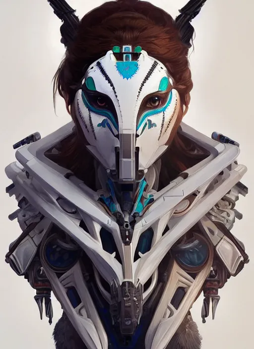 Image similar to symmetry!! portrait of machine from horizon zero dawn, intricate, elegant, highly detailed, digital painting, artstation, concept art, smooth, sharp focus, illustration, art by artgerm and greg rutkowski and alphonse mucha, 8 k