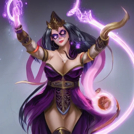 Prompt: female using arcane magic, arcane