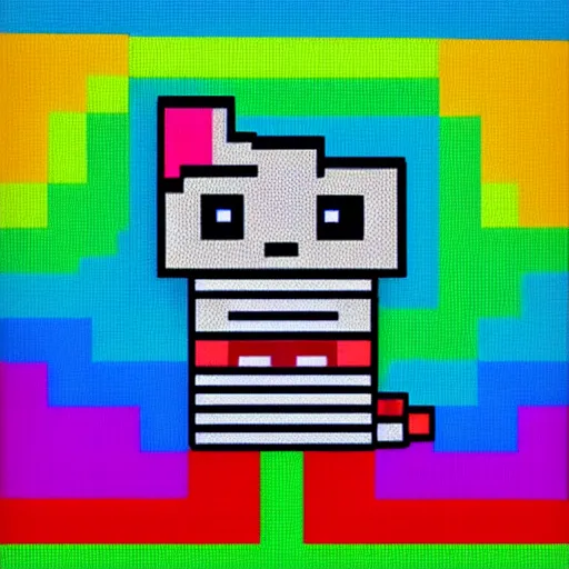 Image similar to nyan cat, 8 - bit, cartoon, square body, rainbow trail, in space, deviantart