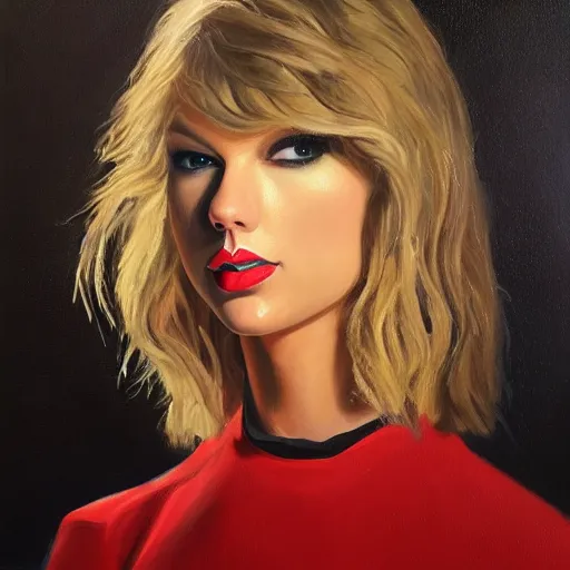 Prompt: portrait of Taylor Swift, oil on canvas
