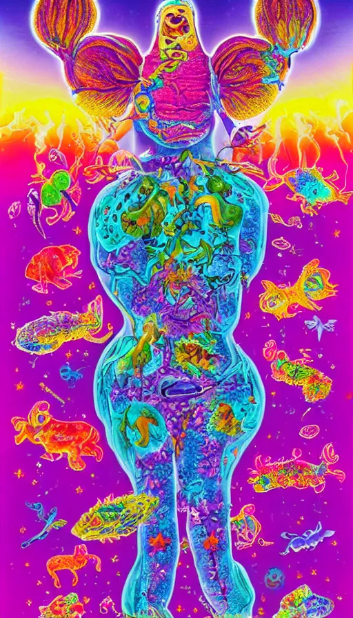 Image similar to The end of an organism, by Lisa Frank,