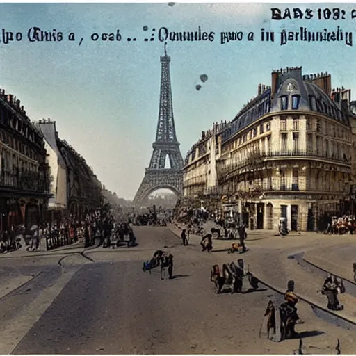 Image similar to paris in 1 9 0 0, colorized picture