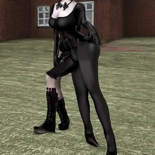 Image similar to Finally a goth 3d girlfriend