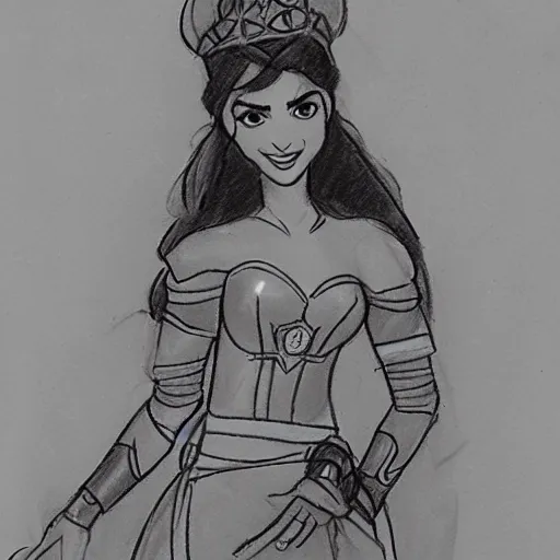 Image similar to milt kahl sketch of victoria justice as princess padme from star wars