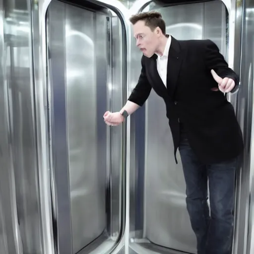 Image similar to Elon Musk inside an elevator