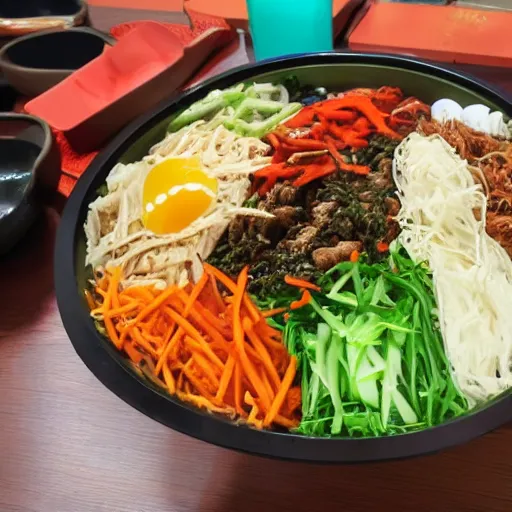 Image similar to a korean bibimbap roller coaster