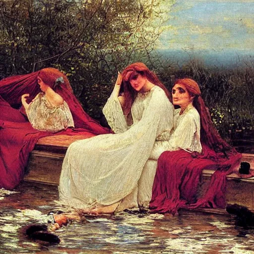 Image similar to The last day in paradise, oil on canvas, 1883