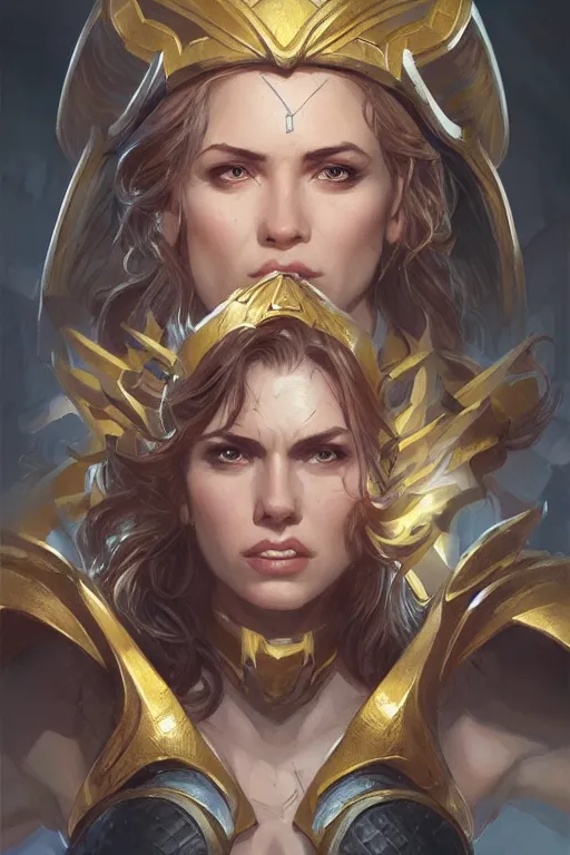 Image similar to amazon valkyrie athena, d & d, fantasy, portrait, highly detailed, headshot, digital painting, trending on artstation, concept art, sharp focus, illustration, art by artgerm and greg rutkowski and magali villeneuve