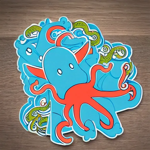 Prompt: cute octopus sticker