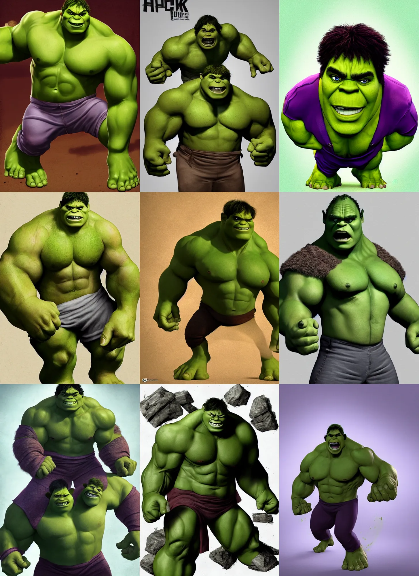 Prompt: Hulk as Shrek, artstation
