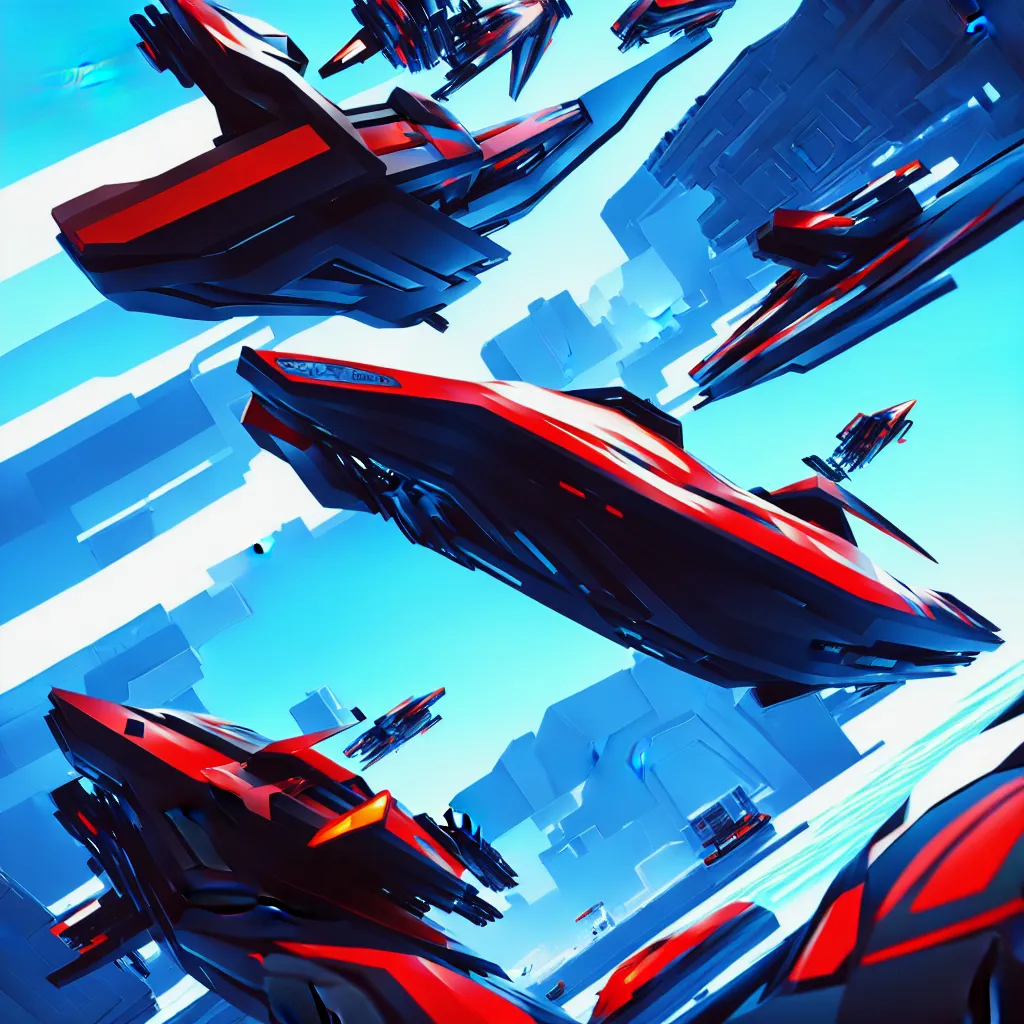 Image similar to design republic, feisar, wipeout game ship, trending on artstation, beautiful dynamic lighting, highly detailed, cinematic