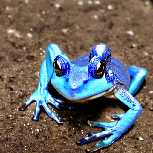 Image similar to a blue frog