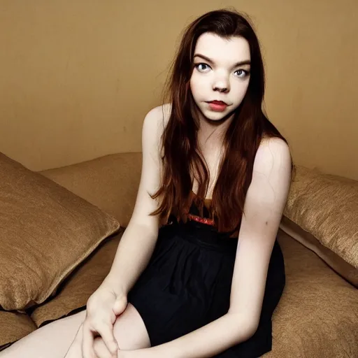 Prompt: anya taylor - joy as twitch streamer