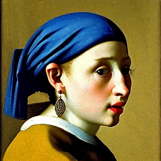 Image similar to girl with a pear earring by vermeer