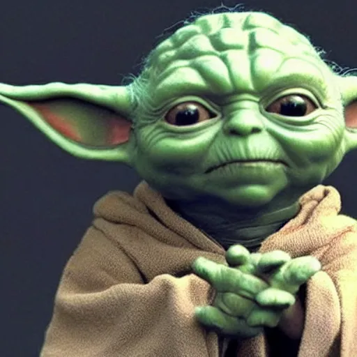 Prompt: a starwars character looks exactly like yoda but does not have any ears at all. just a round head