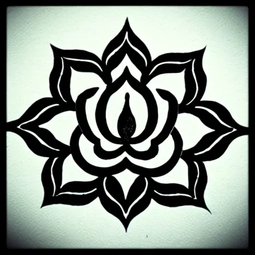 Prompt: zen lotus ink