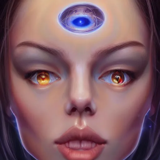 Image similar to beautiful realistic portrait of astral portal by artgerm