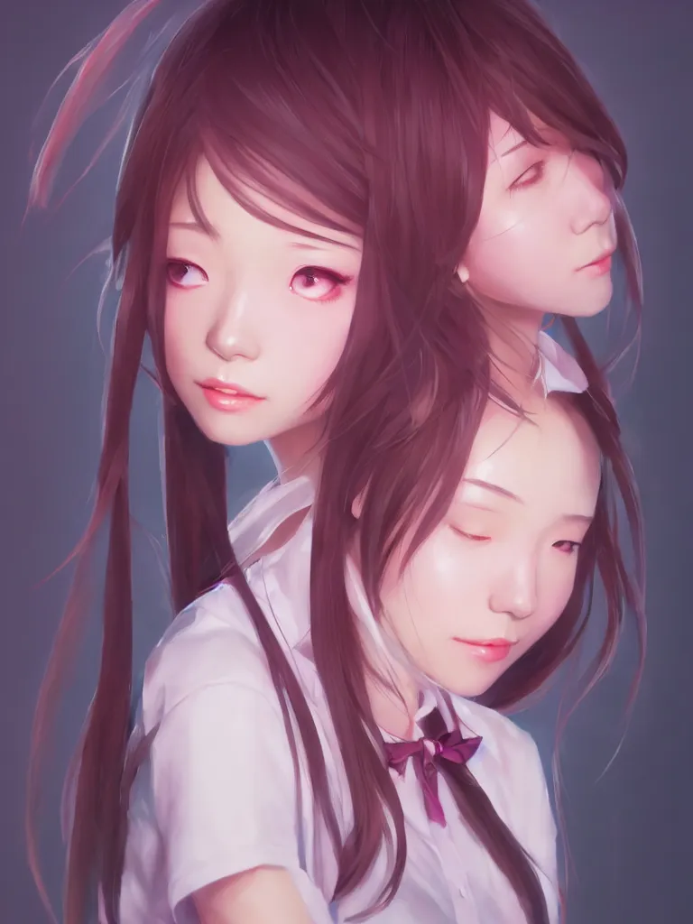 Prompt: Sayuri from doki doki literature club, portrait, ddlc, made by Stanley Artgerm Lau, WLOP, Rossdraws, James Jean, Andrei Riabovitchev, Marc Simonetti, Yoshitaka Amano, ArtStation, CGSociety, oil painting on canvas