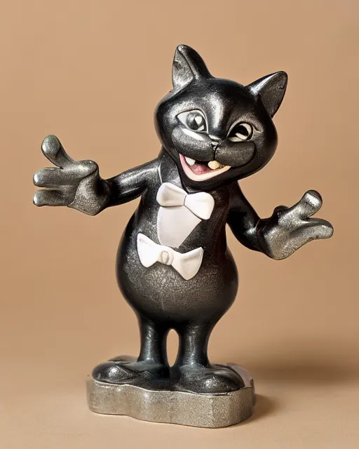 Prompt: Disney, discontinued character Crazy Cat, 1940, figurine, detailed product photo