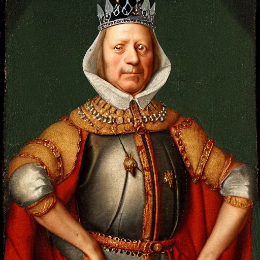 Prompt: portrait of Cockroach with crown, the new king of Great Britain, a renaissance matte painting
