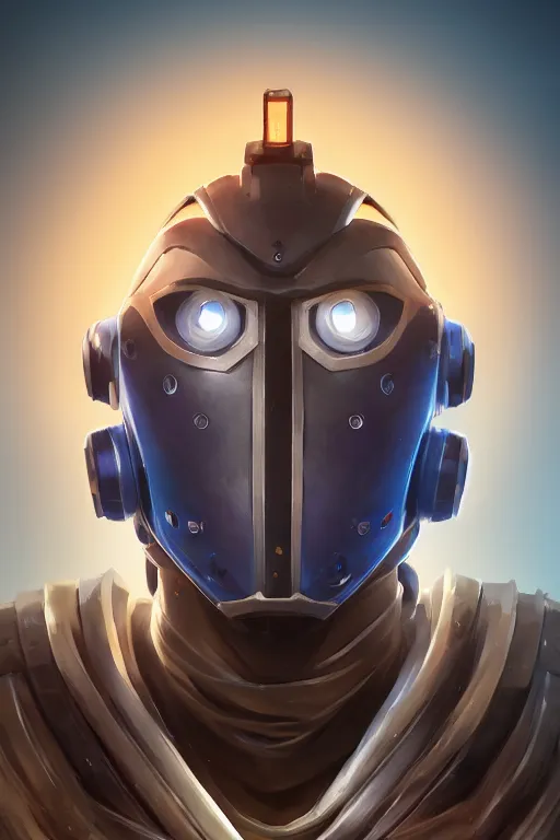 Image similar to epic mask helmet robot ninja portrait stylized as fornite style game design fanart by concept artist gervasio canda, behance hd by jesper ejsing, by rhads, makoto shinkai and lois van baarle, ilya kuvshinov, rossdraws global illumination radiating a glowing aura global illumination ray tracing hdr render in unreal engine 5