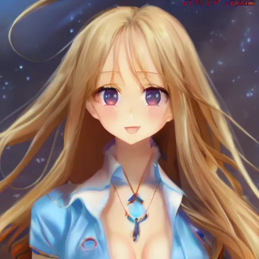 Image similar to a very beautiful mature yuuki asuna, full body, long wavy blond hair, sky blue eyes, full round face, bikini, miniskirt, front view, mid - shot, cute pose, highly detailed, cinematic wallpaper by stanley artgerm lau