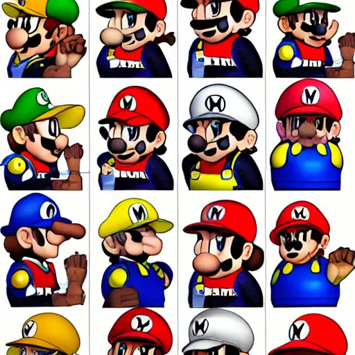 Image similar to a portrait of Captain Lou as Mario, extremely detailed multiple unique different art styles.