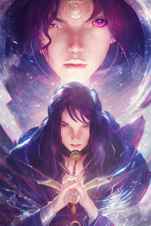 Image similar to anime key visual of a beautiful young female doctor strange, marvel comics, spells, magic, intricate, magical village, stunning, highly detailed, digital painting, artstation, smooth, hard focus, illustration, art by artgerm and greg rutkowski and alphonse mucha