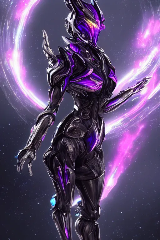 Prompt: galactic hyperdetailed elegant beautiful stunning giantess anthropomorphic mecha sexy hot female dragon goddess, sharp spines, sharp metal ears, sharp purple eyes, sharp black skin, sharp black armor, bigger than galaxy, epic proportions, epic scale, epic size, dragon art, warframe destiny fanart, furry, goddess, giantess, furaffinity, octane render