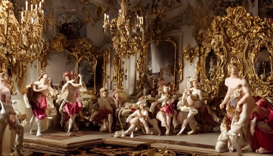 Image similar to Big budget movie about rococo style hell