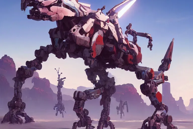 Image similar to longleg machine mecha animal beast robot of horizon forbidden west horizon zero dawn bioluminiscence, behance hd by jesper ejsing, by rhads, makoto shinkai and lois van baarle, ilya kuvshinov, rossdraws global illumination