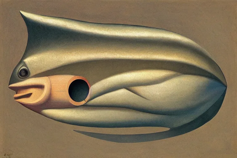 Image similar to I have turned into a fish!, by Grant Wood, Brian Despain, surrealism, figurativism, Giorgio de Chirico, brutalism, artstation