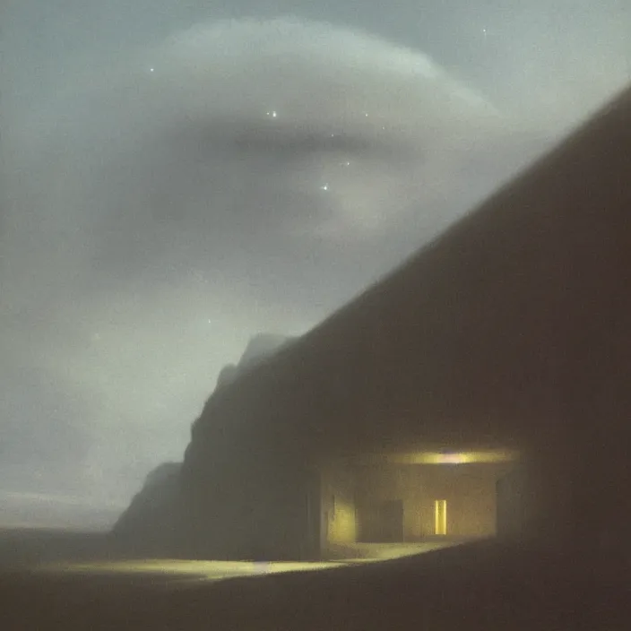 Image similar to a building in a landscape, by john harris