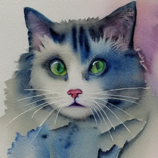 Prompt: ragdoll cat highly detailed watercolor painting