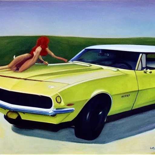 Image similar to Dated a chick that lived on Cooterneck Road, She had a catfish Camero and was cooler than me, by Edward Hopper