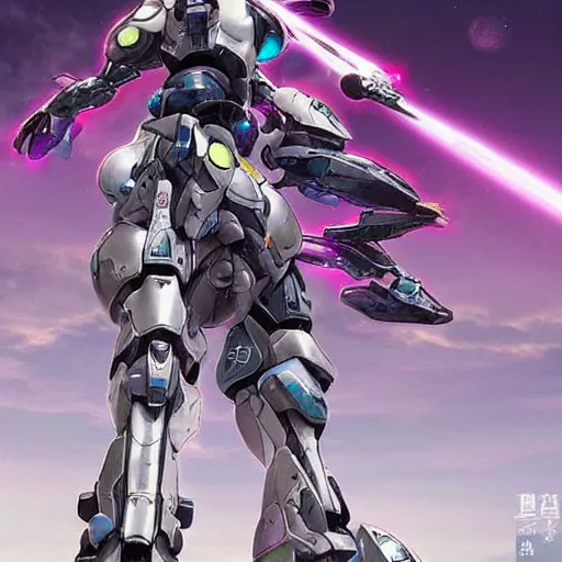 Prompt: two battle mecha in combat over a distant moon, the light of the moon reflects off the armour, it’s an incredibly detailed artwork, styled like ghost in the shell, with Japanese inspiration, they have light swords and are bright neon Colors,