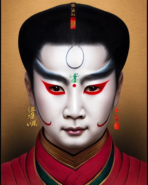 Prompt: photo of a Dramatic Peking Opera male character with hindi Sanskrit devanagari words painted on face in the style of stefan kostic, realistic, sharp focus, symmetric, 8k high definition, insanely detailed, intricate, elegant, art by stanley lau and artgerm, hindi manuscript, hindi font, William-Adolphe Bouguereau