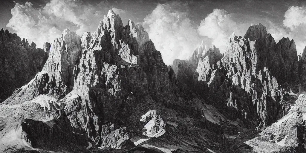 Image similar to photography of a mountain getting destroyed by roots, dolomites, alpine, detailed intricate insanely detailed octane render, 8k artistic 1920s photography, photorealistic, chiaroscuro, by David Cronenberg, Raphael, Caravaggio