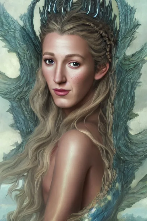 Image similar to A fantasy book style portrait painting of a hybrid, Blake Lively, Anya_Taylor-Joy, Cory Chase, as a Mystical Valkyrie, Anubis-Reptilian, Atlantean Warrior, François Boucher, Oil Painting, unreal 5, DAZ, hyperrealistic, octane render, Regal, Refined, Detailed Digital Art, RPG portrait, William-Adolphe Bouguereau, Michael Cheval, Walt Disney (1937), Steampunk, Volumetric Golden dappled dynamic lighting, Highly Detailed, Cinematic Lighting, Unreal Engine, 8k, HD