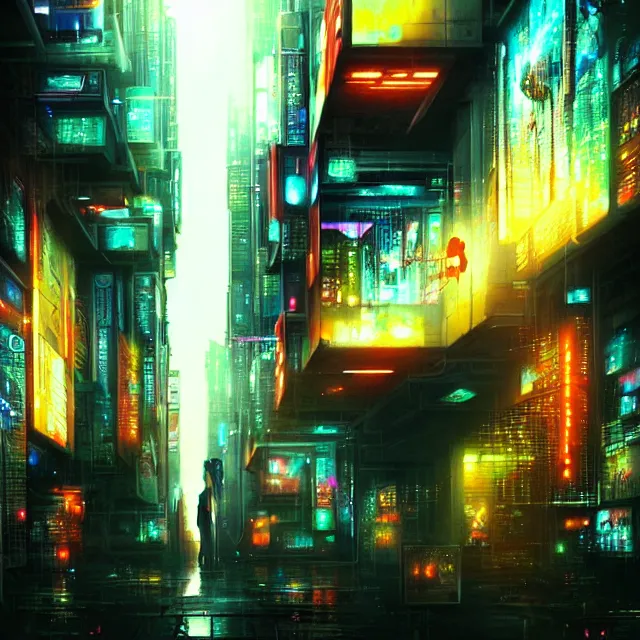 Prompt: teacher why, don't deserve to love. beautiful matte painting, cyberpunk, expressionism