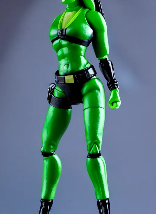 Prompt: Shego action figure from G.I.Joe (1988), Star Wars (1981), action figure, symmetrical details, by Hasbro, Kenner, professional photography, product photography, official media