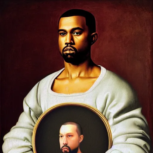 Image similar to A Renaissance portrait painting of Kanye West