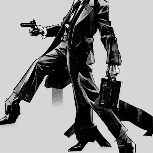 Prompt: a noir detective in the style of Yoji Shinkawa trending on artstation deviantart Pinterest detailed High Resolution HD 8k