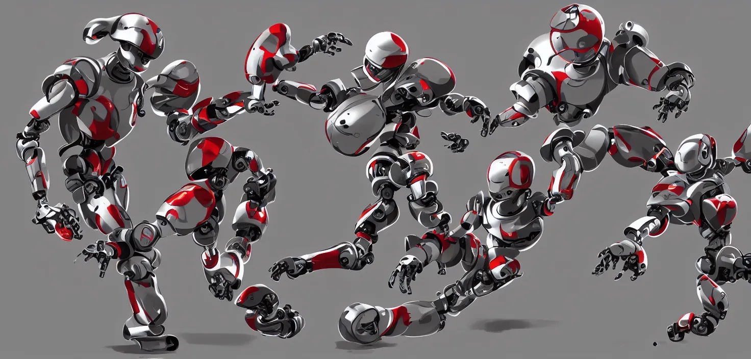 Image similar to robots playing football, deviantart artstation, CGSociety