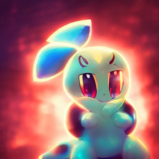 Image similar to cute portrait of shiny pokemon karrablast digital art, cinematic shot, dramatic lighting, ultra detailed