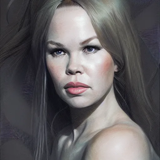 Prompt: a portrait of michelle phillips from mama's and the pappas urban motifs, intricate, elegant, highly detailed, digital painting, trending on artstation, concept art, smooth sharp focus, illustration, art by artgerm and greg rutkowski